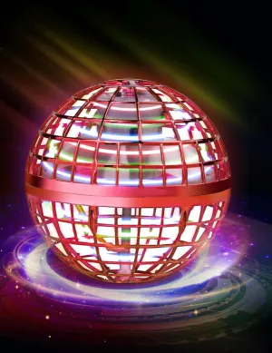 Galaxy Ball, 2024 Upgraded Hand-Controlled Flying Orb Toy for Kids - Boomerang Ball Fly Fidget Spinner, Cosmic Globe 360 Rotating Spinning Mini (Red)