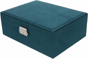GALPADA Box Vintage Velvet Jewelry Storage Box with Key Lock Large Capacity Organizer for Earrings Necklaces Bracelets Rings Elegant Design for Home Travel