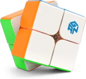 GAN 249 V2 2x2 Speed Cube, 2 by 2 Mini Magic Cube Puzzle Toy Gift for Kids Basic Learning, 49mm, Stickerless