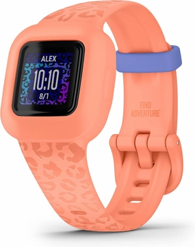 Garmin vívofit® jr. 3 Kids Fitness Tracker, Peach Leopard, Up to 1 Year Battery Life, Swim-Friendly, Activity Unlocks Adventure