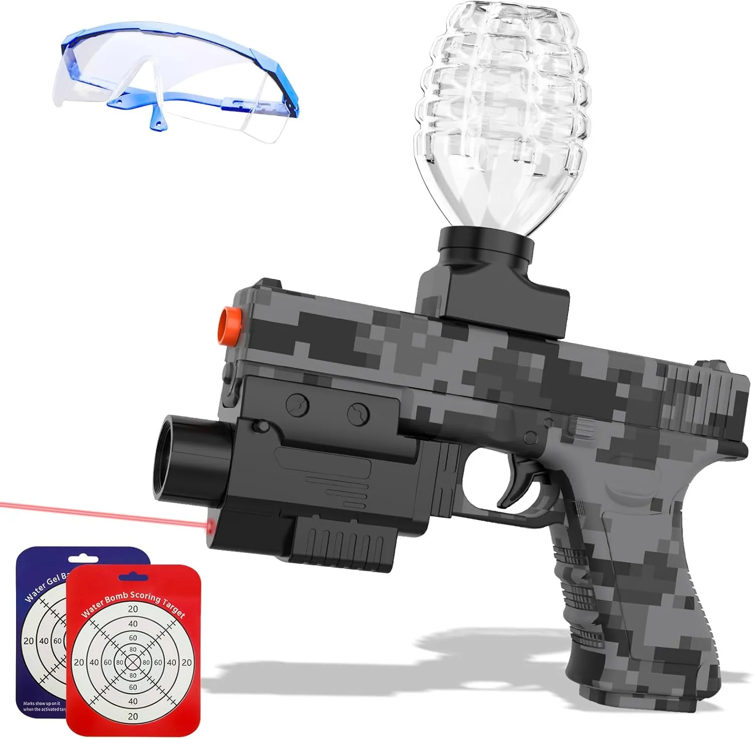 Gel Ball Blaster Gun, Splat Gel Gun for Precision Shooting, Electric Water Ball Blaster Gun with Top Loading Design JM-X3, Great for Competitive Team Play, Ages 15  (Gray)