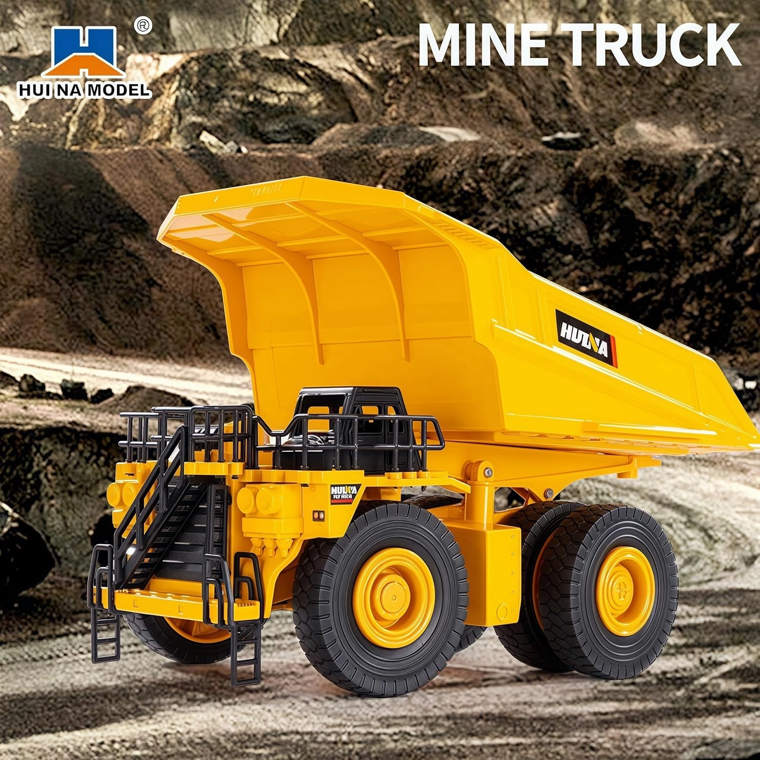 Gemini&Genius Dump Truck Construction Vehicle Toy 1/35 Scale Die-cast Site Dumper Vehicle, Realistic Car Model Toy for Kids and Decoration for House (Heavy Duty Truck)