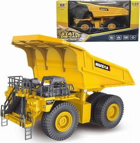 Gemini&Genius Dump Truck Construction Vehicle Toy 1/35 Scale Die-cast Site Dumper Vehicle, Realistic Car Model Toy for Kids and Decoration for House (Heavy Duty Truck)