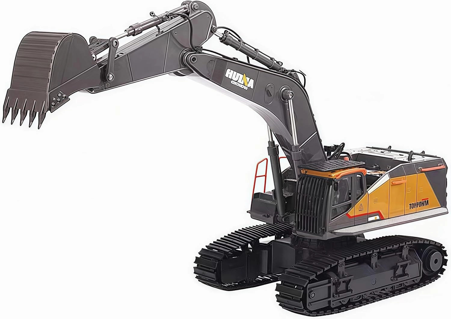 Gemini&Genius Excavator Toy for Kids, Metal Construction Vehicle Track Excavator Toy 1/50 Digger Vehicle, Multi-Articular Movable Arm and 360 Degree Rotate Cab Truck Toy for Kids