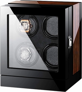 GeRRiT Watch Winders 4-Slot Smart Winder Mechanical Watch Automatic Winding Box LED Light Touch Screen Luxury Watch Shaker Quie