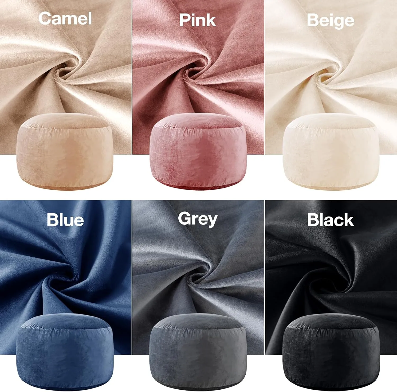 Giant Bean Bag Chair: 6 ft Memory Foam Bean Bag Chairs for Adults/Kids,Bean Bag Chair with Fillings,Soft Faux Fur Fabric - Dutch Velvet, Beige, 6 Foot