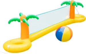 Giant Inflatable Palm Tree Volleyball Net Set w Ball-12 ft Long Extra Large Size-Durable Thick PVC Material, Easy to Inflate- Outdoor/Backyard Summer Pool Party, Kids 4th of July Water Activity Float