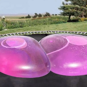 Giant Water Bubble Ball - 47 Inch Inflatable Water-Filled Soft Rubber Ball for Outdoor, Beach, Pool & Garden Parties (Pink)