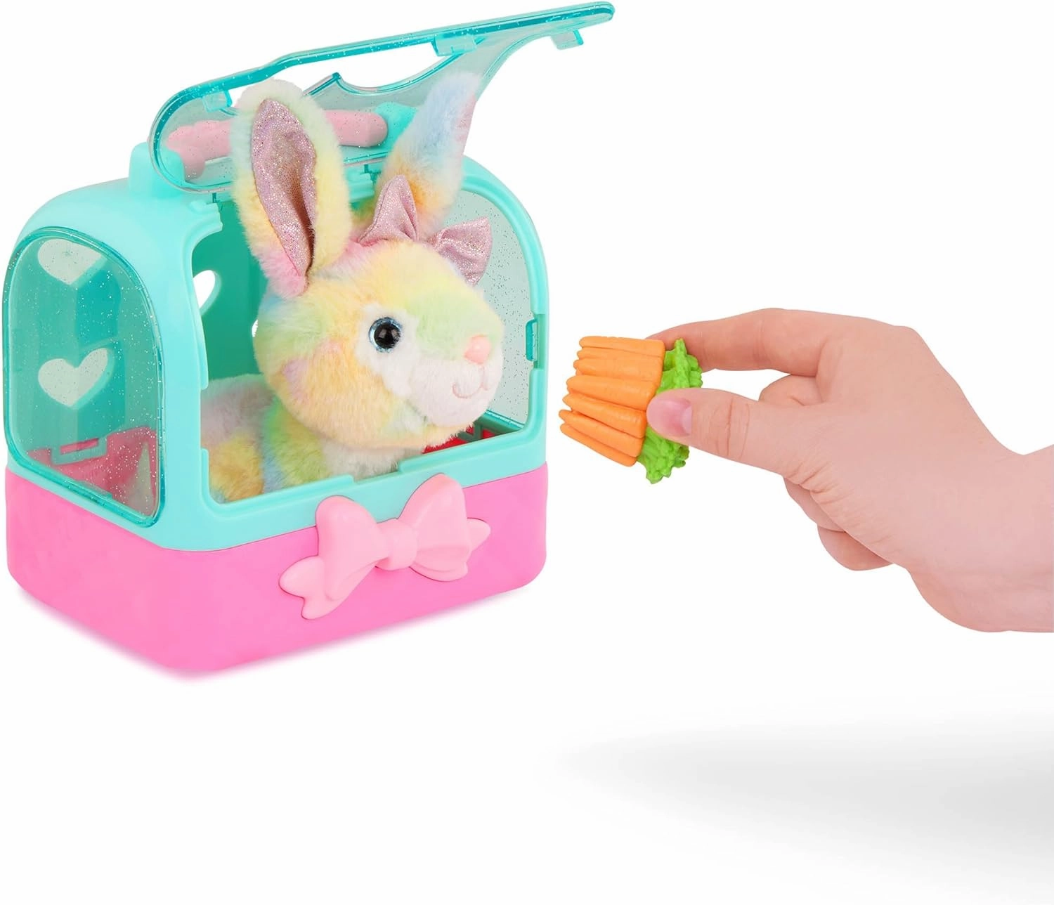 Glitter Girls – Multicolored Stuffed Rabbit – Pet Carrier with Handle – Play Food & Pet Comb – Accessories for 14-inch Dolls – Toys for Kids 3 Years  – Lulu & GG Bunny Carrier Playset
