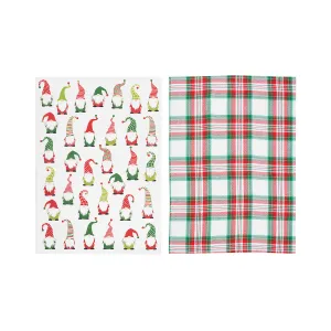 Gnome Plaid Kitchen Towel Set