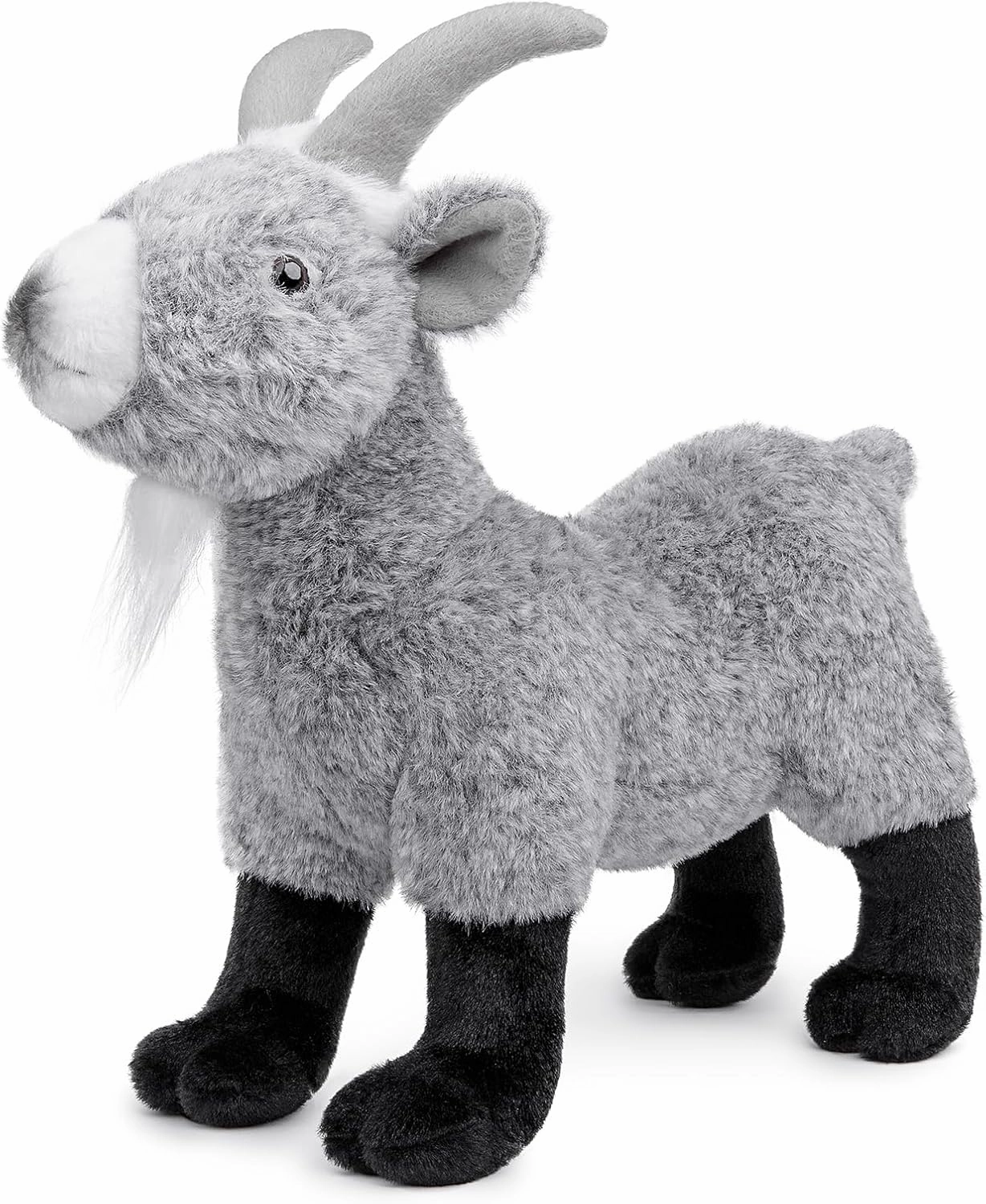Goat Plush Toy，White Goat Stuffed Animal ，12'' Realistic Goat Plushie ，Goat Model Dolls Collection for Kids,Gray,Standing