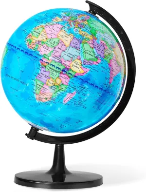 GOCHANGE Globes for Children 10 inch, Geography Educational Globe with Thickened Stand - More Stable for Students & Teachers, 360° Spinning Globe for Educational Tools & Desk Decorations & Gifts