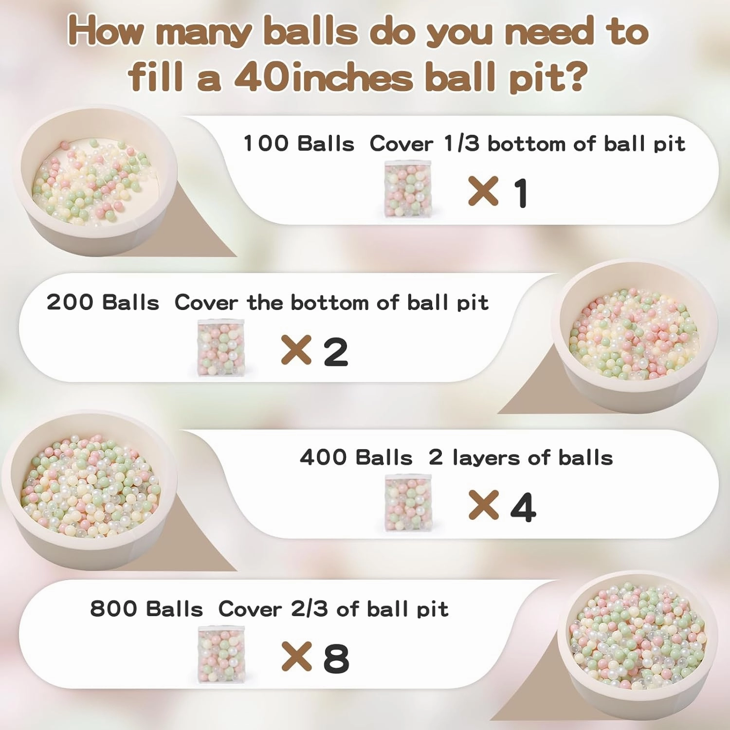 GOGOSO Ball Pit Balls for Toddles Kids Plastic Ballpits Accessories Crush Proof Durable Fun Shape Play Baby Bath Toys 50 100 200 500 1000