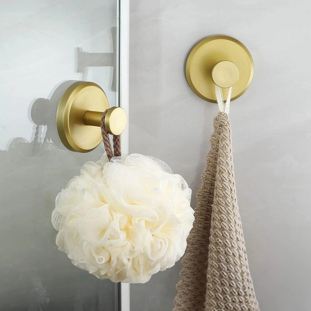 Gold Brass Bathroom Hooks - Modern Luxury Bath Accessories