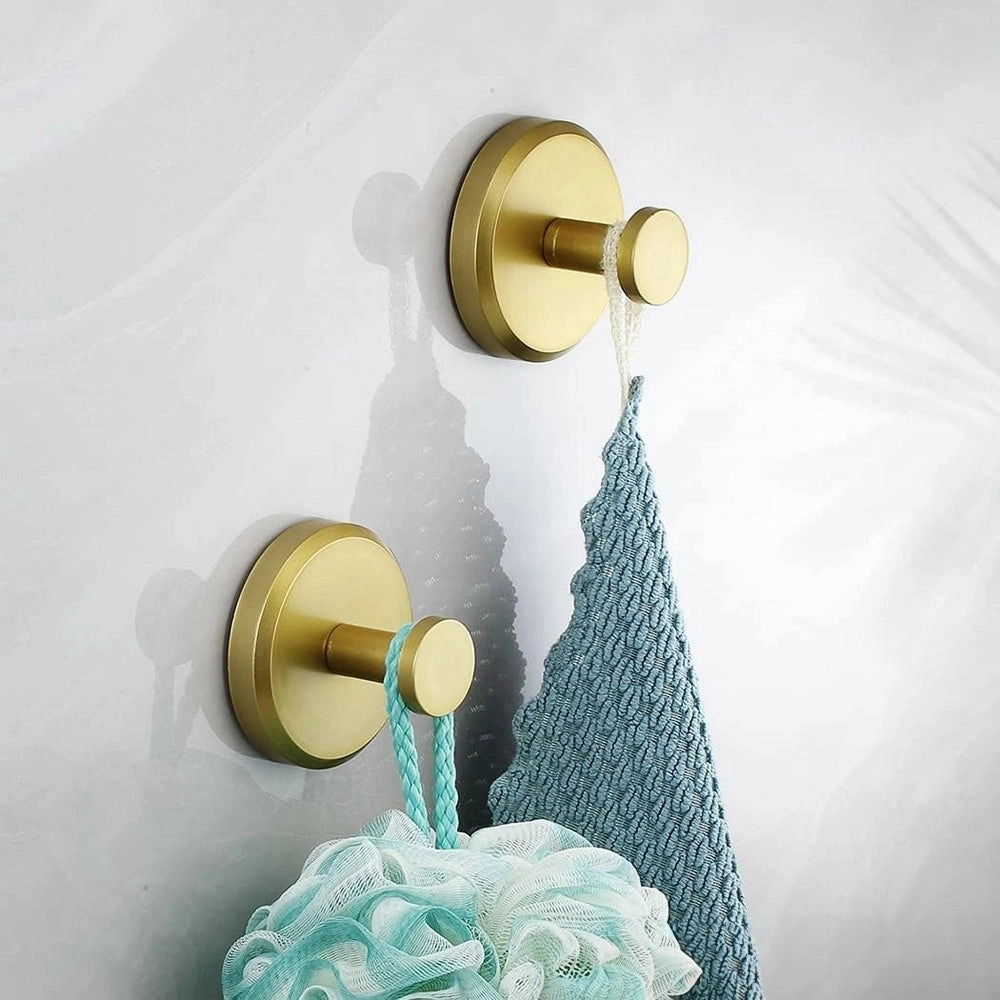 Gold Brass Bathroom Hooks - Modern Luxury Bath Accessories