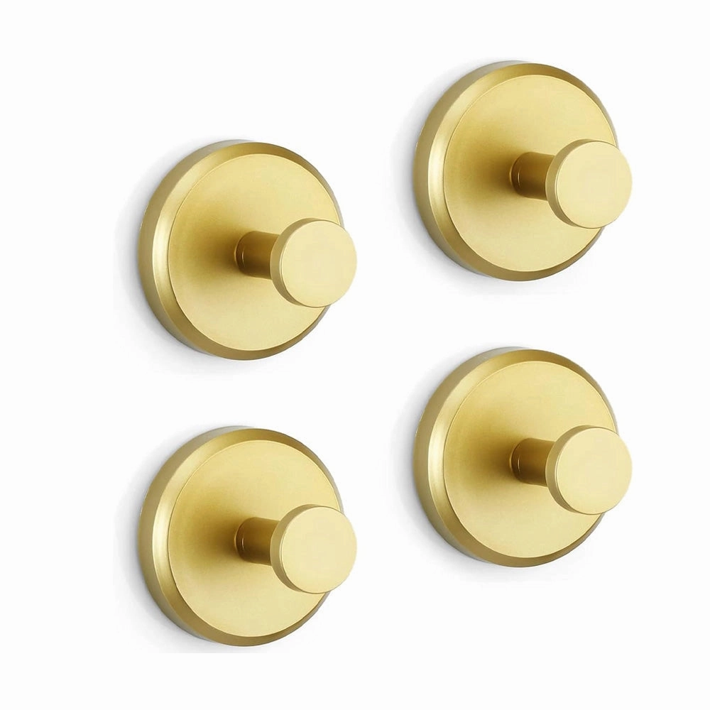 Gold Brass Bathroom Hooks - Modern Luxury Bath Accessories