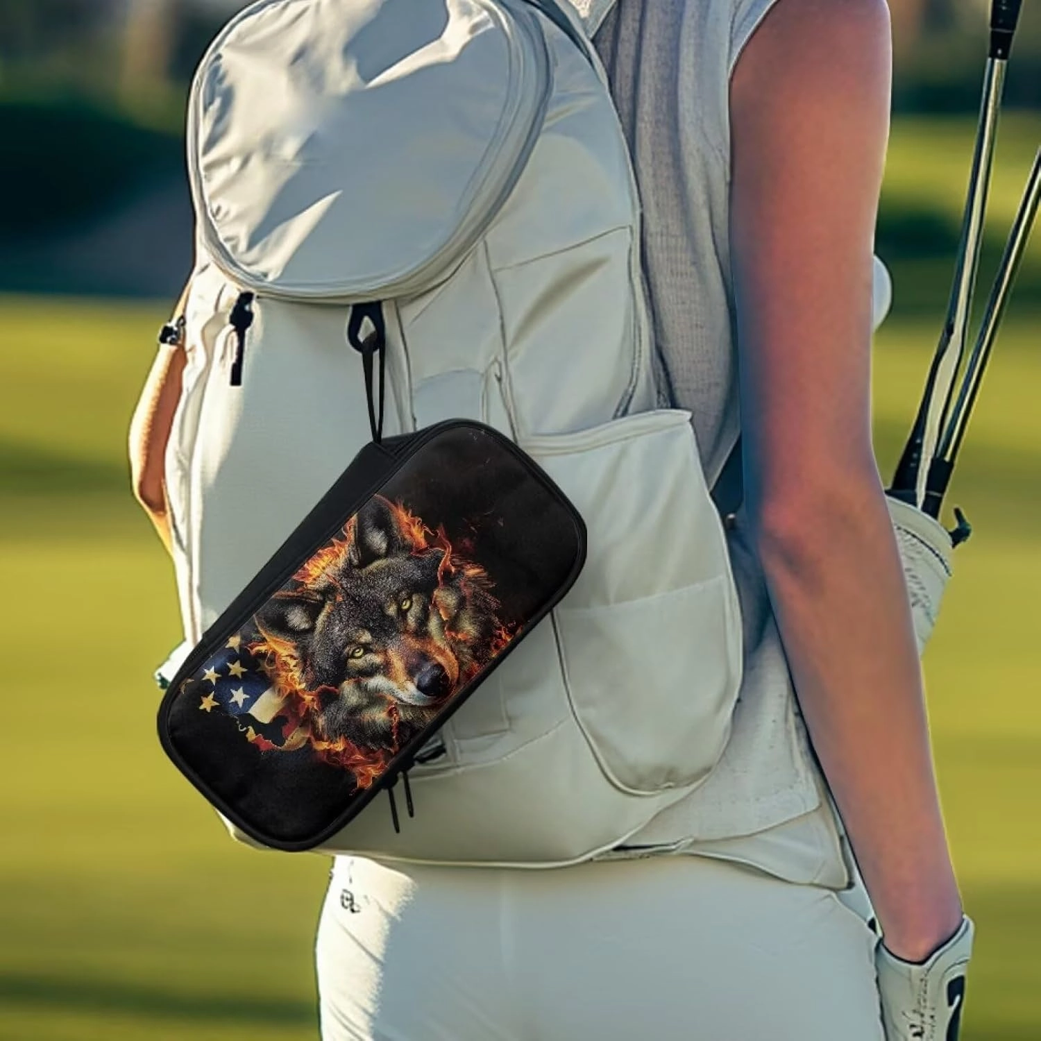 Golf Accessory Bag Durable Golf Pouch Bag for Men and Women with Multi Pocket Protective Golf Valuables Pouch