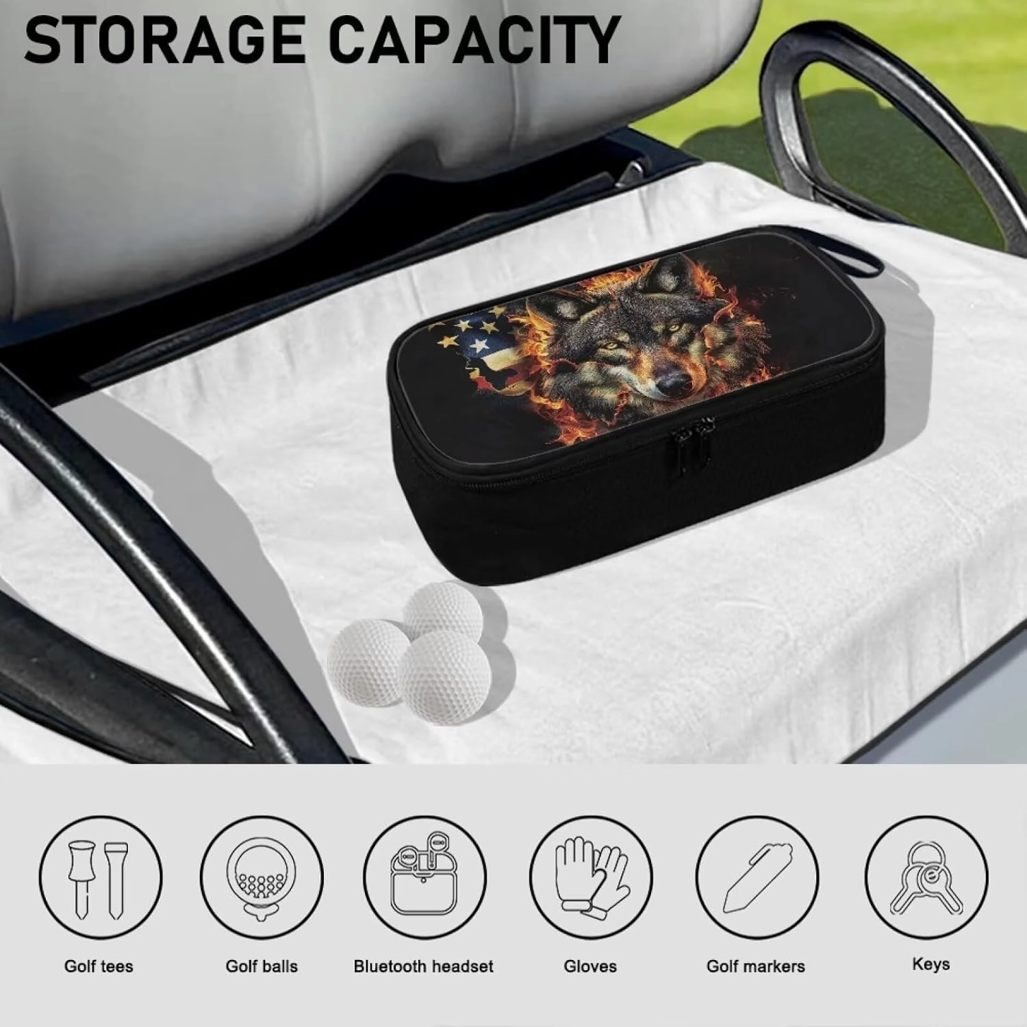 Golf Accessory Bag Durable Golf Pouch Bag for Men and Women with Multi Pocket Protective Golf Valuables Pouch