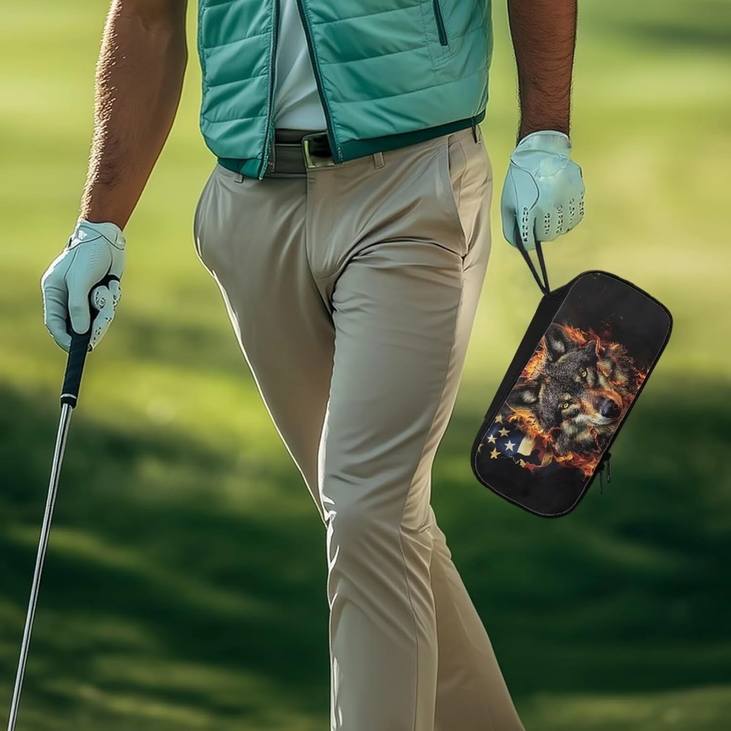 Golf Accessory Bag Durable Golf Pouch Bag for Men and Women with Multi Pocket Protective Golf Valuables Pouch