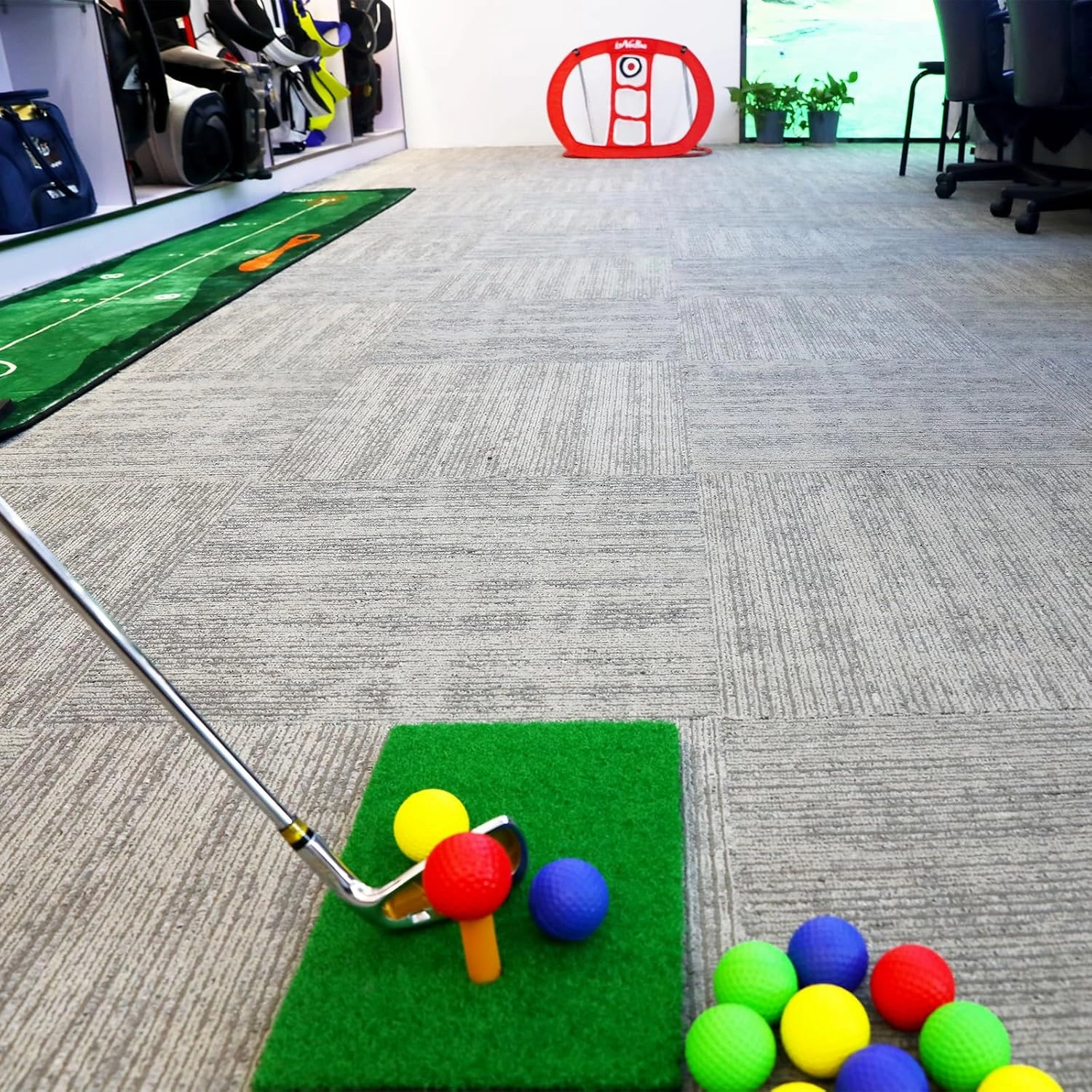 Golf Chipping Net Pop Up - Backyard/Indoor Practice Net with Hitting Mat, Ideal for Short Game & Accuracy Practice