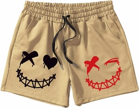 GORGLITTER Men's Cartoon Graphic Running Workout Shorts Drawstring Waist Track Shorts with Pockets
