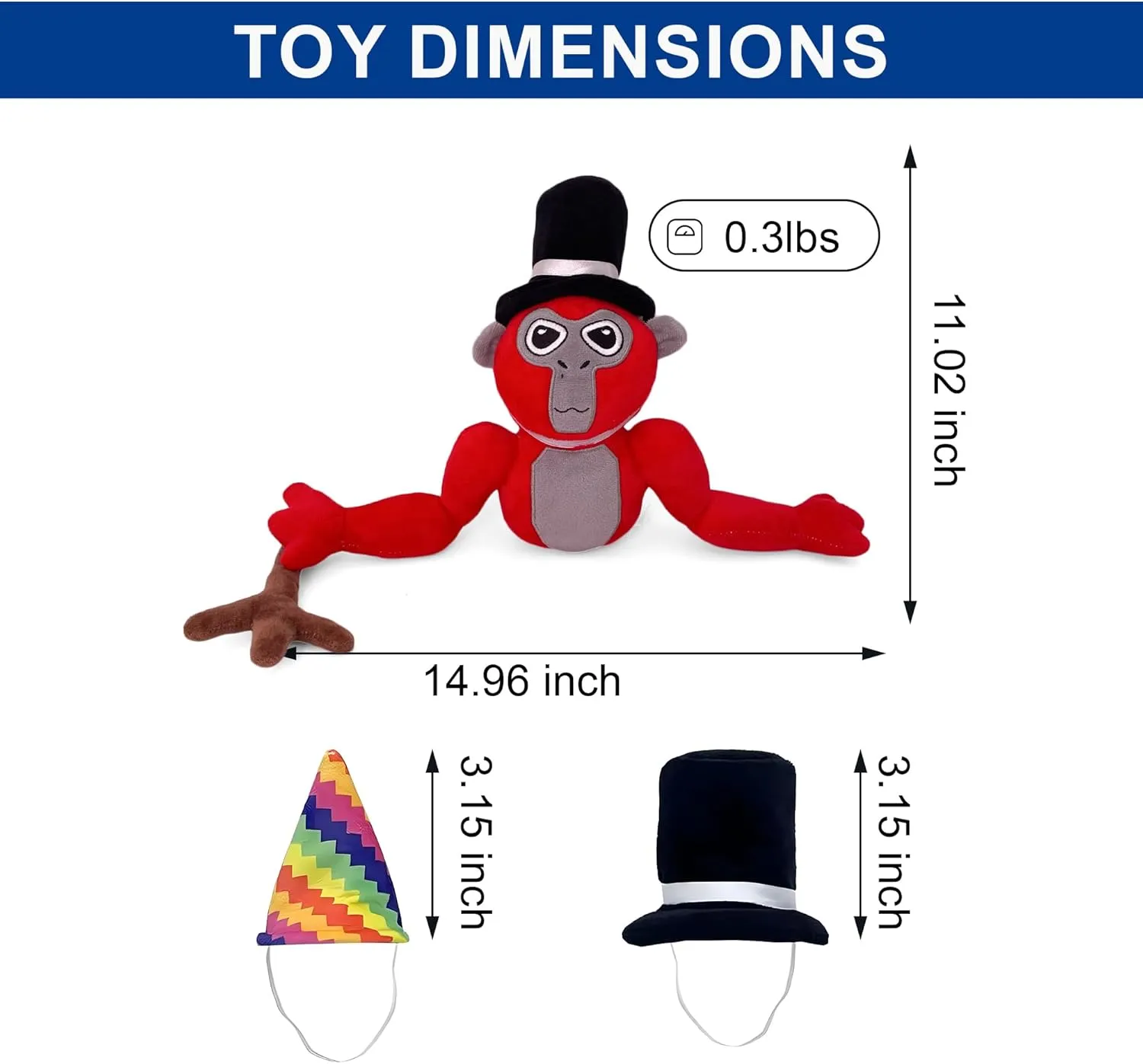 Gorilla Monkey Plush - Stuffed Animal for Game Fans, Ideal for Birthday Parties (Red)