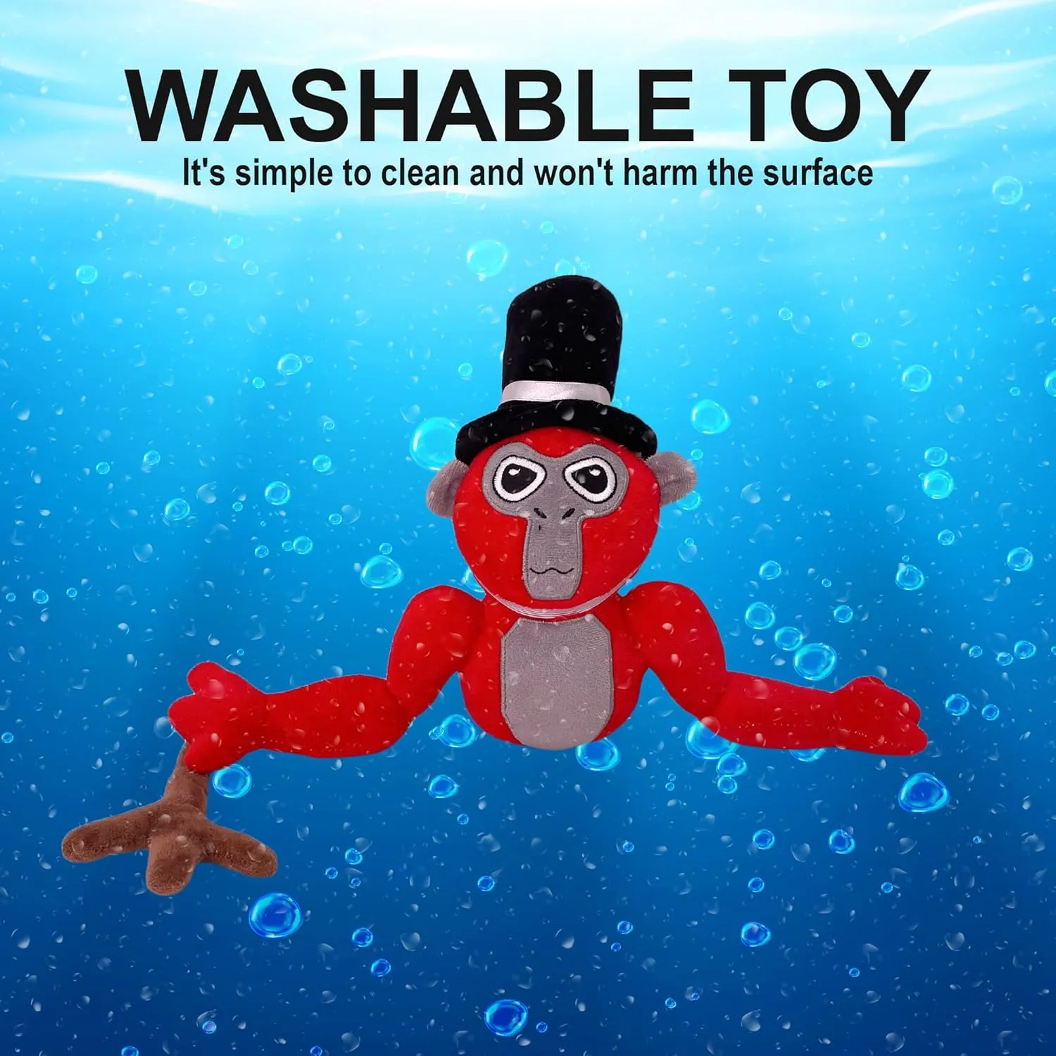 Gorilla Monkey Plush - Stuffed Animal for Game Fans, Ideal for Birthday Parties (Red)