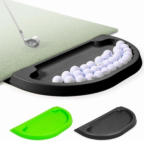 GoSports All-Weather Golf Ball Tray with 70 Ball Capacity - Black or Green - Compatible with All Hitting Mats