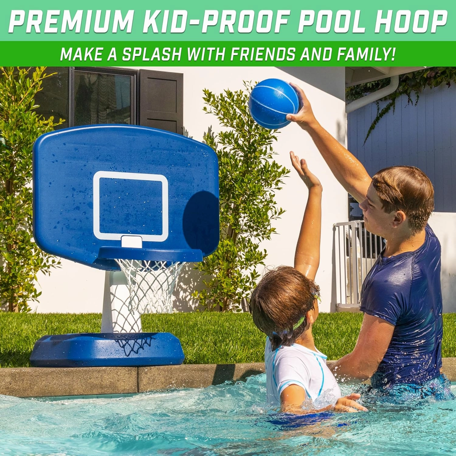 GoSports Splash Hoop Classic Swimming Pool Basketball Game - Blue or White