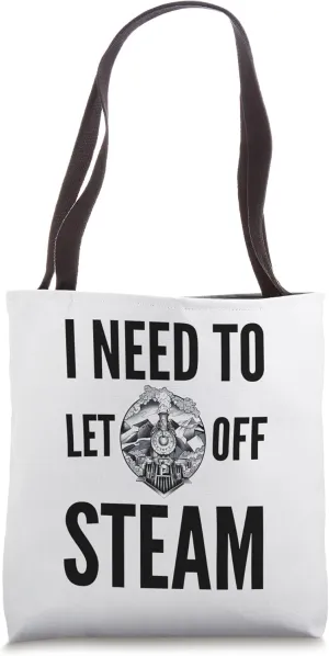 Goth Steam Train Enthusiast Funny Railway Worker Joke Steam Tote Bag