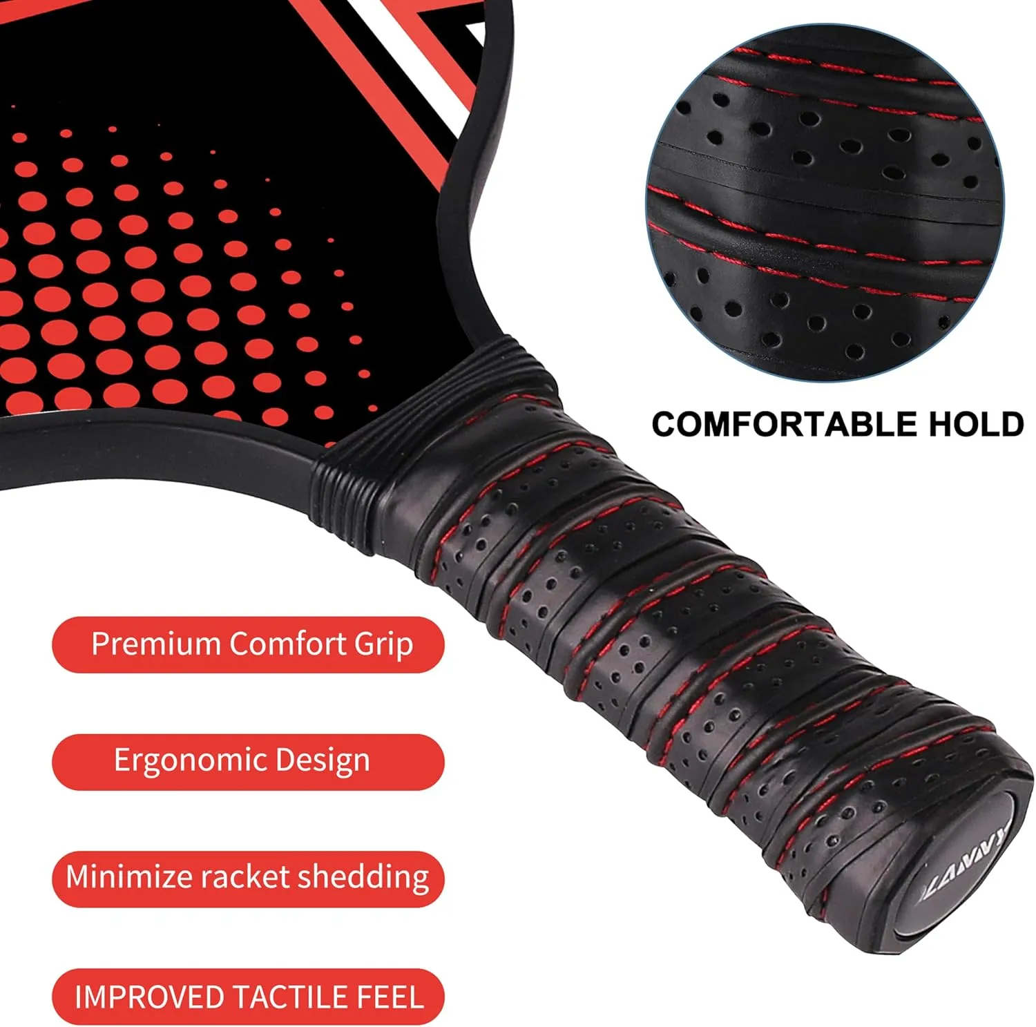 Graphite Pickleball Paddles Set- Premium Rackets Fiber Face & Polymer Honeycomb Core Pickleball Set Includes Pickleball Paddles   Pickleball Balls  Replacement Soft Grip   1 Bag