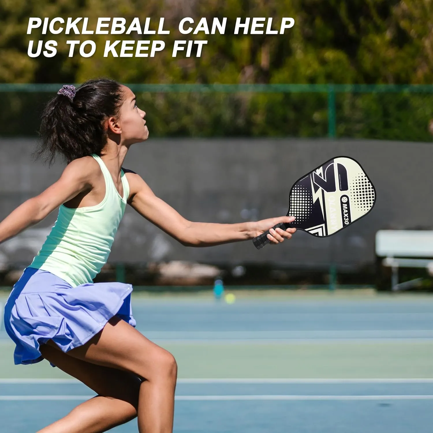 Graphite Pickleball Paddles Set- Premium Rackets Fiber Face & Polymer Honeycomb Core Pickleball Set Includes Pickleball Paddles   Pickleball Balls  Replacement Soft Grip   1 Bag