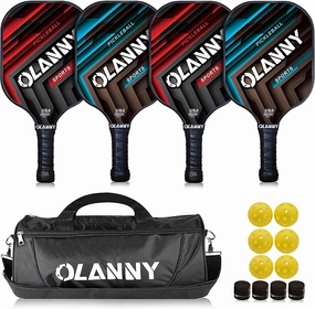 Graphite Pickleball Paddles Set- Premium Rackets Fiber Face & Polymer Honeycomb Core Pickleball Set Includes Pickleball Paddles   Pickleball Balls  Replacement Soft Grip   1 Bag