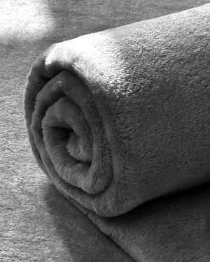Gray Fleece Blanket King Size, Soft Cozy Blankets for Bed and Couch, Machine Washable Luxury Microfiber, Lightweight Portable Plush Blanket for Travel, Camping, Pets, Women, Adults