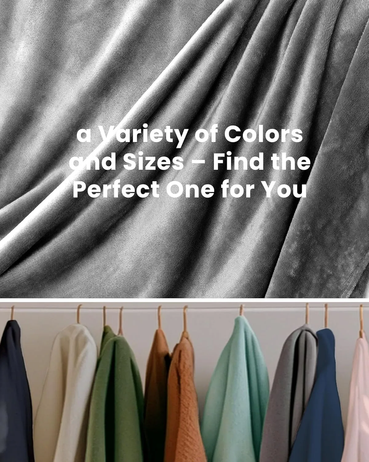 Gray Fleece Blanket King Size, Soft Cozy Blankets for Bed and Couch, Machine Washable Luxury Microfiber, Lightweight Portable Plush Blanket for Travel, Camping, Pets, Women, Adults