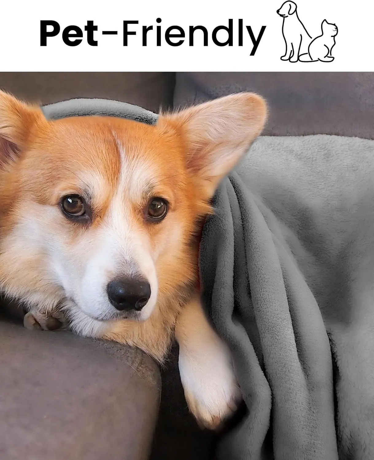 Gray Fleece Blanket King Size, Soft Cozy Blankets for Bed and Couch, Machine Washable Luxury Microfiber, Lightweight Portable Plush Blanket for Travel, Camping, Pets, Women, Adults