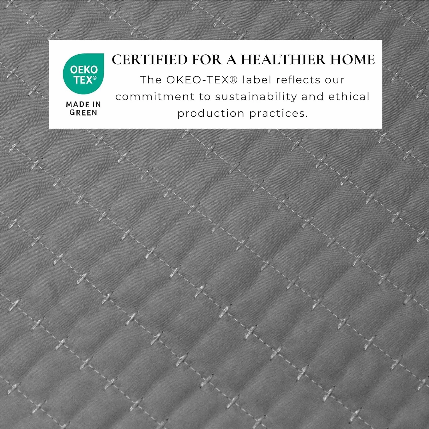 Great Bay Home Full/Queen Quilt Bedding Set, 3-Piece Lightweight Summer Channel Stitch Quilt Set with Shams, Ultra Soft Ash Grey Bedspreads, Quilted Bedding Coverlets for All Seasons