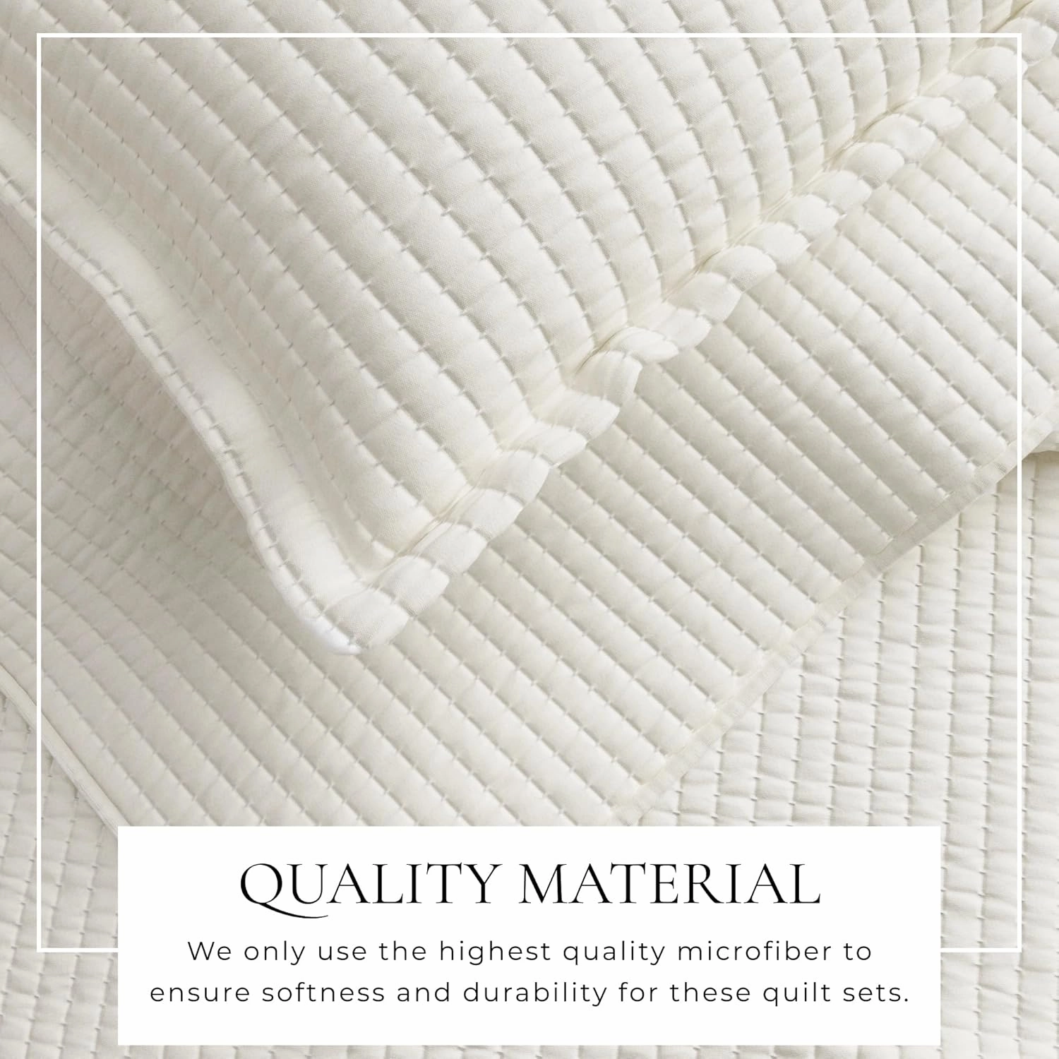 Great Bay Home King Quilt Bedding Set, 3-Piece Lightweight Summer Channel Stitch Quilt Set with Shams, Ultra Soft Cream Bedspreads, Quilted Bedding Coverlets for All Seasons