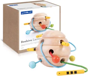 Guidecraft Beehive Lacing, Manipulative Threading Preschool Toy for Kids - Basic and Life Skills Toys