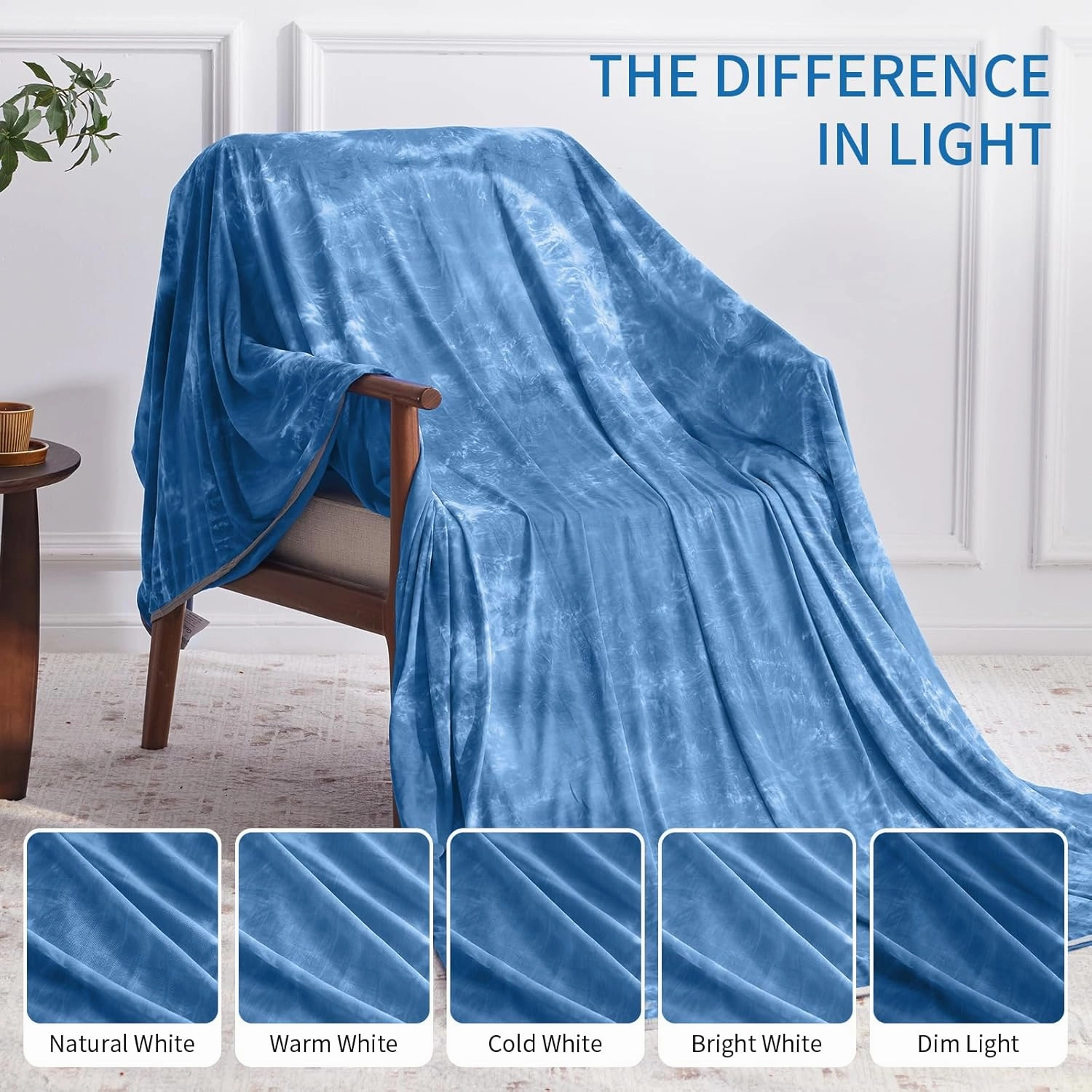 Guohaoi Cooling Throw Blanket for Hot Sleepers, Full Size 60''×90'' Lightweight Breathable Summer Bed Blanket for Couch, Arc-Chill Q-Max >0.5 Cool Fiber,Lightweight Tie Dye Blanket Light Blue