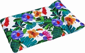 H2O GO Blissful Drifter XL Fabric Lounge - 79" x 51", Tropical Pattern, Inflatable Pool Float w/Headrest, Removable Washable UPF Cover, Water Play