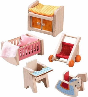 HABA Little Friends Children's Nursery Room - Dollhouse Furniture for 4" Bendy Dolls