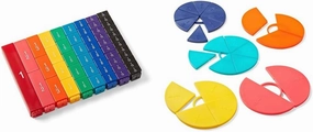 hand2mind Plastic Rainbow Fraction Tower Cubes and Fraction Circles Montessori Math Materials for Kids
