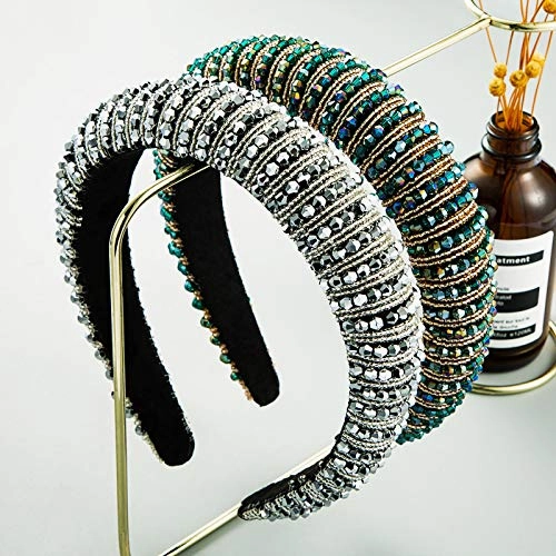 Handmade Pearl Headband Soft Velvet Fashion Padded Lining Hair Hoop Bridal Elegant Wedding Wide Headwear Accessories For Women and Girl