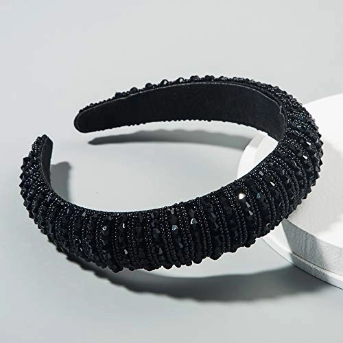 Handmade Pearl Headband Soft Velvet Fashion Padded Lining Hair Hoop Bridal Elegant Wedding Wide Headwear Accessories For Women and Girl