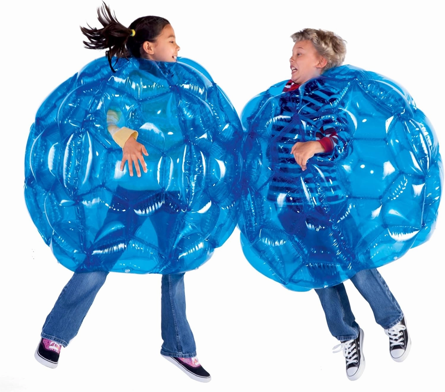 HearthSong Set of Two 36" Blue Inflatable Buddy Bumper Wearable Balls, Holds Up to 200 lbs.