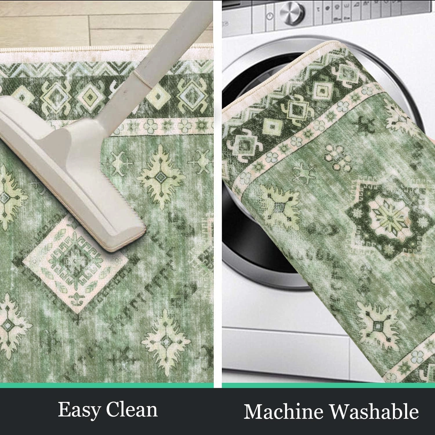 HEBE Boho Kitchen Rug Sets 3 Piece with Runner Non Slip Kitchen Rugs and Mats Washable Kitchen Mats for Floor Thick Kitchen Floor Mat Carpet Runner Rugs for Hallway Laundry Holiday Decor