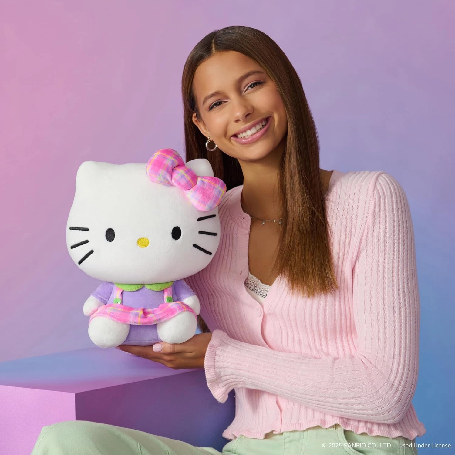 Hello Kitty and Friends, 12-Inch Hello Kitty Neon Plush - Officially Licensed Sanrio Product from Jazwares - Ages 6 