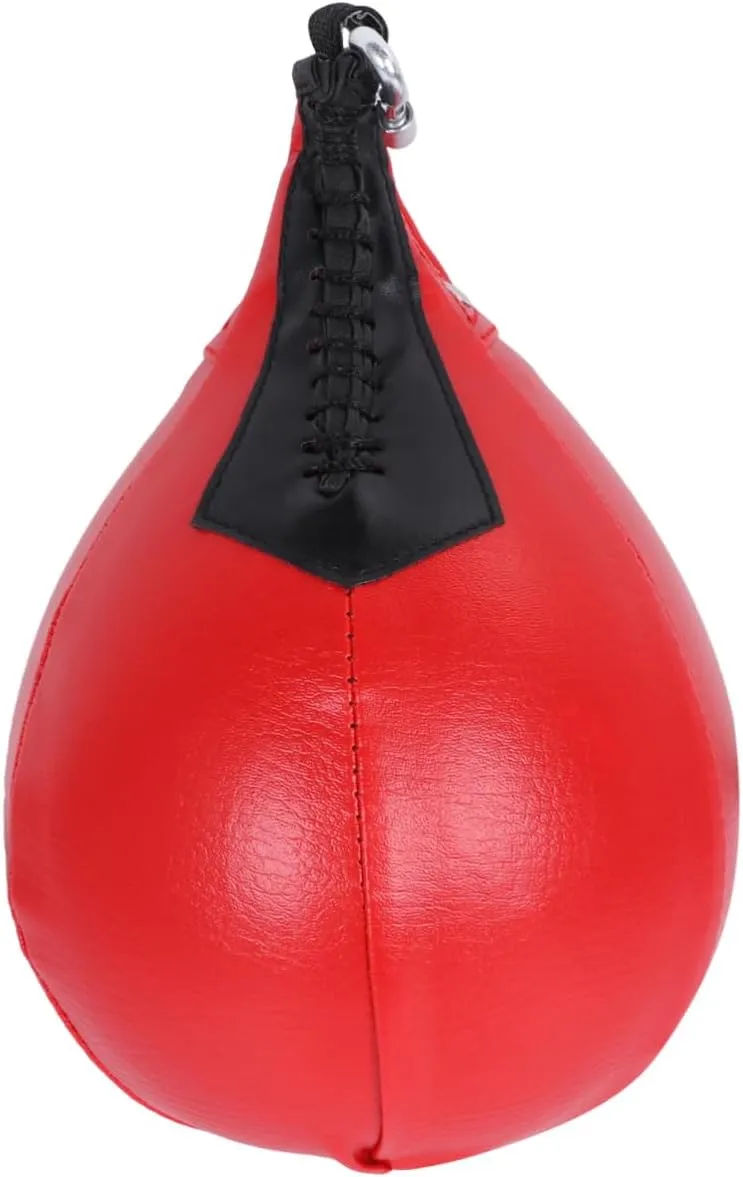 HEMOTON 1Pc Professional Pear Shape Boxing Speed Ball for Punching Training High Elastic Response Agility Workout Equipment Durable with Reinforced Seams Red Color