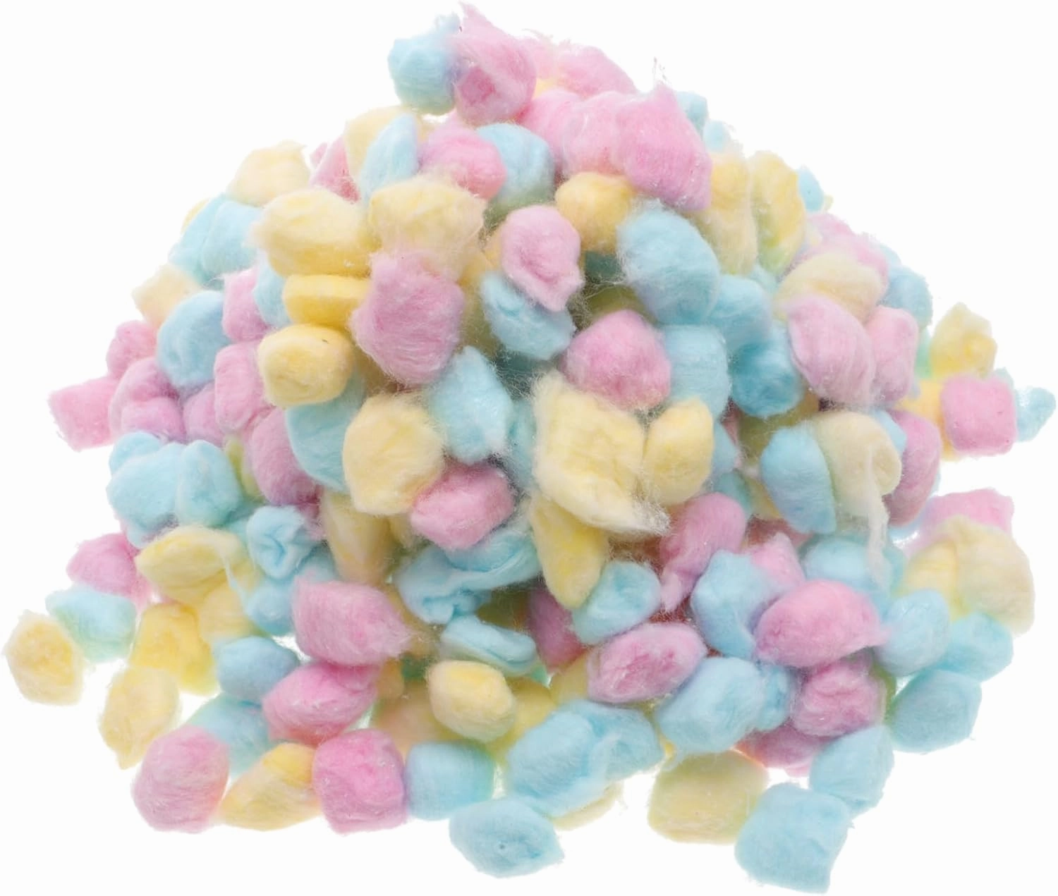 Hemoton Baby Balls for Newborn 500g Pack of Soft Pink Yellow Blue Cotton Balls for Face Cleaning Makeup Removal Craft Making